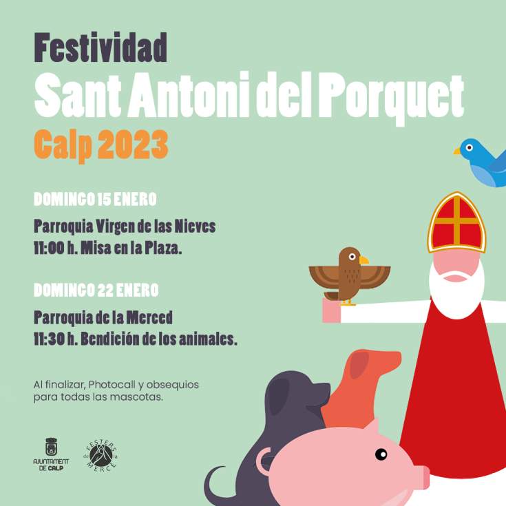 Cartel festividad Sant Antoni del Porquet en Calp