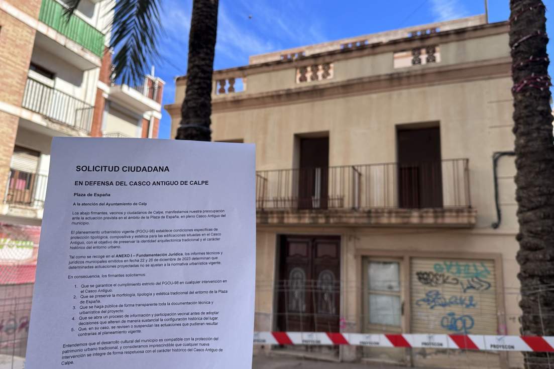 Solicitud ciudadana en defensa del Casco Antiguo de Calpe