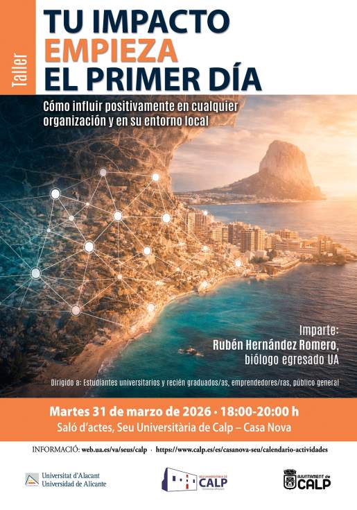 Calp acoge el 31 de marzo un taller sobre cómo generar impacto positivo desde el primer día en el entorno laboral