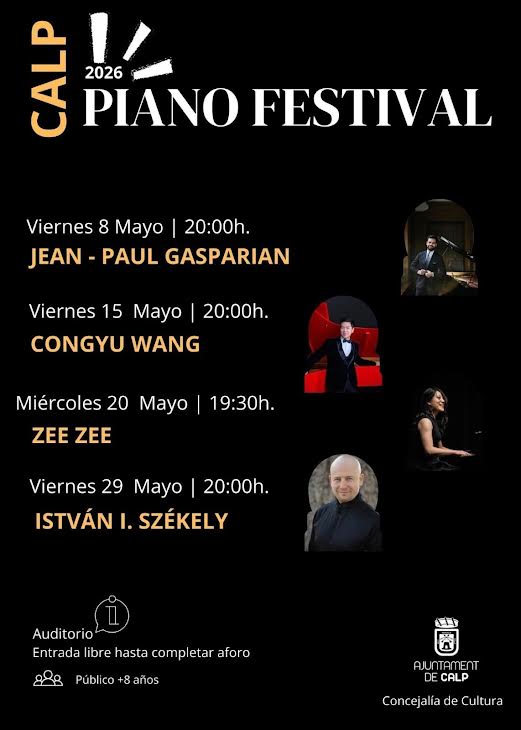 El Auditorio de Calp acoge en mayo la III edición del Calp Piano Festival con grandes figuras internacionales