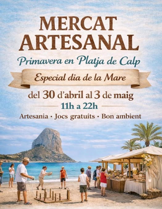 Calp acoge del 30 de abril al 3 de mayo un mercado artesanal especial por el Día de la Madre