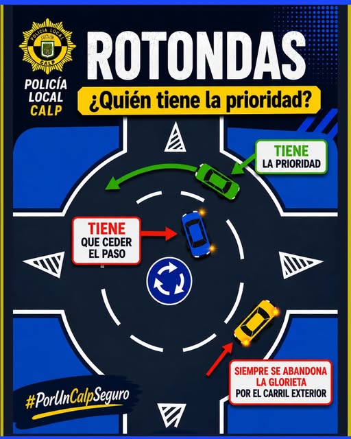 La Policía Local de Calp recuerda cómo circular correctamente en las rotondas para evitar accidentes