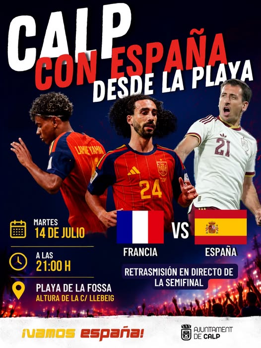 Calp volverá a animar a España desde la playa de la Fossa en la semifinal del Mundial 2026