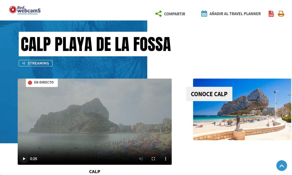 La Generalitat lanza una app para consultar en directo las webcams turísticas de la Comunitat Valenciana