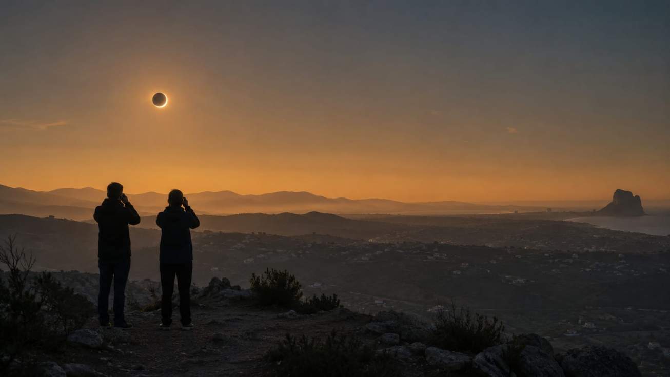 Recreaci&oacute;n de un eclipse de Sol