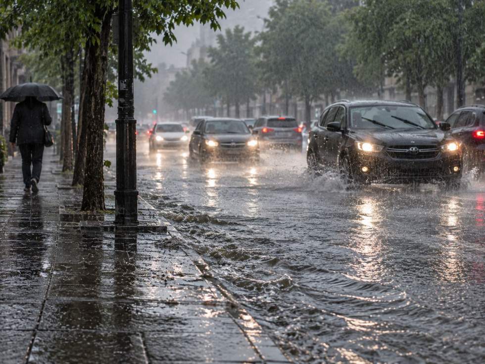 Recreaci&oacute;n de un episodio de lluvias intensas en un entorno urbano