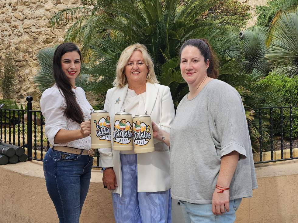 Aroa Garcia, Ana Sala y Tamara Trivi&ntilde;o, durante la presentaci&oacute;n de la Oktoberfesters 2026.