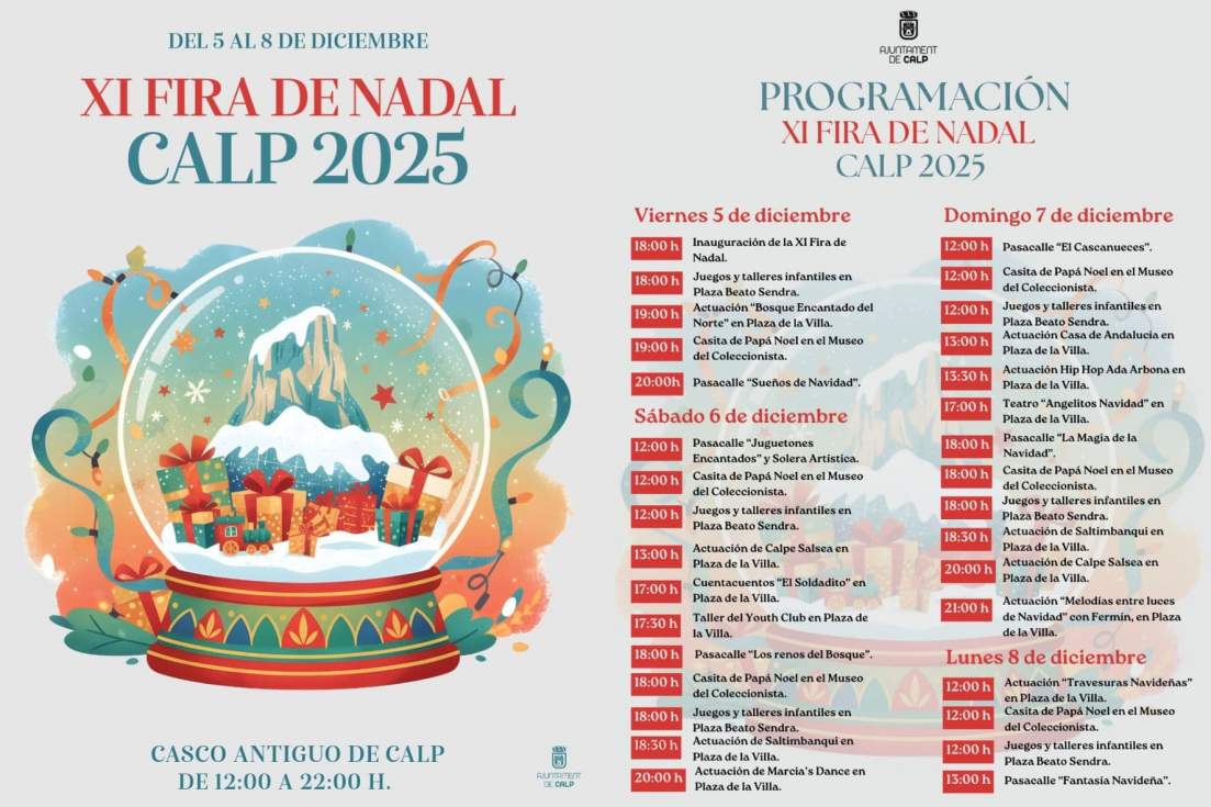 Programación Fira de Nadal Calp 2025