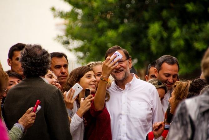 Los selfies con los más jóvenes fueron una constante por parte del presidente de la nación.