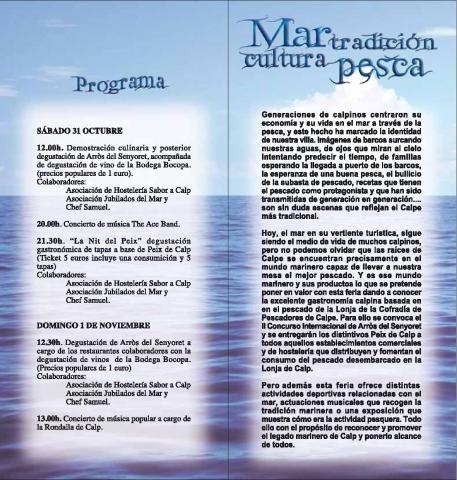 Calp celebra la II Edición de la Fira del Peix i l'arròs del senyoret este fin de semana